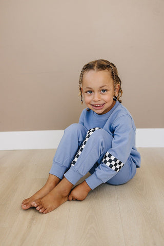 Fletcher Jogger Set Olive + Scout Color: Blue Size: 3-6M