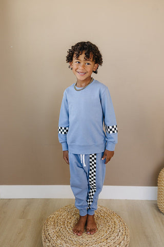 Fletcher Jogger Set Olive + Scout Color: Blue Size: 3-6M