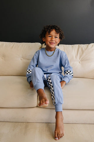 Fletcher Jogger Set Olive + Scout Color: Blue Size: 3-6M