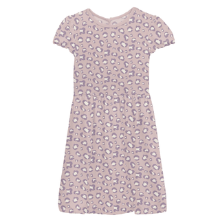 Bamboo Flutter Sleeve Twirl Dress with Pockets - Baby Rose Cheetah Print KicKee Pants Size: 2T