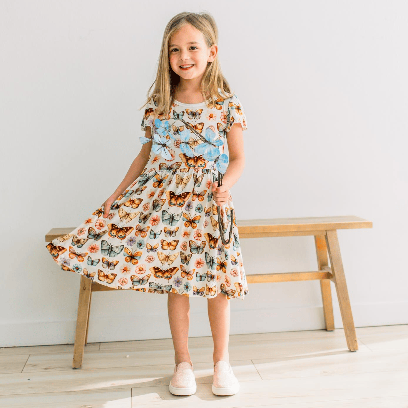 Twirl Dress with Pockets - Botanical Butterflies