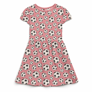 Bamboo Flutter Sleeve Twirl Dress with Pockets - Desert Rose Soccer KicKee Pants Size: 2T