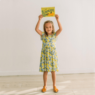 Bamboo Flutter Sleeve Twirl Dress with Pockets - Spring Sky Lemonade KicKee Pants Size: 4T