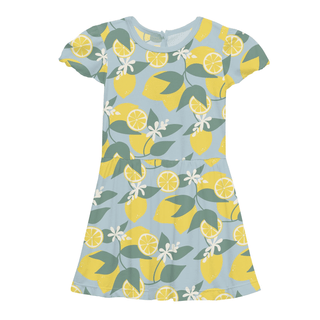Bamboo Flutter Sleeve Twirl Dress with Pockets - Spring Sky Lemonade KicKee Pants Size: 4T