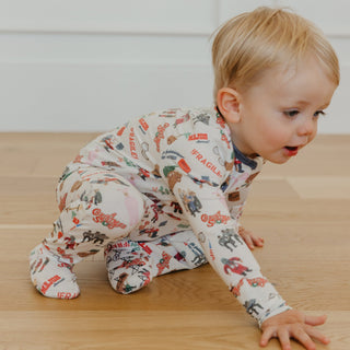 Footie with 2-Way Zipper - A Christmas Story Copper Pearl Size: Newborn