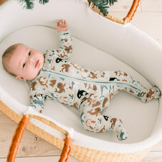 Bamboo Footie with 2-Way Zipper - Aloe Arctic Animals KicKee Pants Size: 0-3 Months