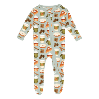 Bamboo Footie with 2-Way Zipper - Aloe Pumpkin SpiceKicKee PantsSize: Newborn