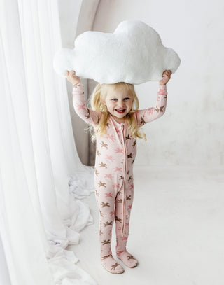 Bamboo Footie with 2-Way Zipper - Baby Rose PegasusKicKee PantsSize: Newborn