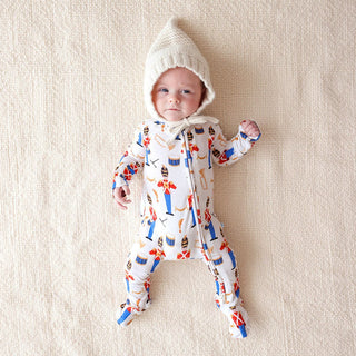 Bamboo Footie with 2-Way Zipper - Bastian (Nutcracker) Posh Peanut Size: 0-3 Months