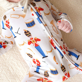 Bamboo Footie with 2-Way Zipper - Bastian (Nutcracker) Posh Peanut Size: 0-3 Months