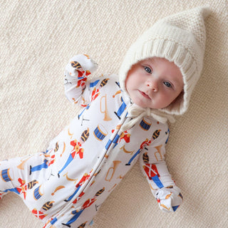 Bamboo Footie with 2-Way Zipper - Bastian (Nutcracker) Posh Peanut Size: 0-3 Months