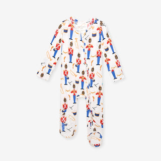Bamboo Footie with 2-Way Zipper - Bastian (Nutcracker) Posh Peanut Size: 0-3 Months