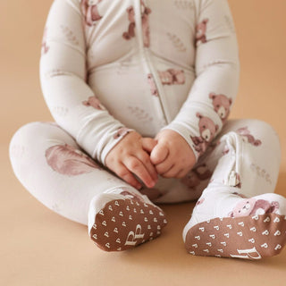 Bamboo Footie with 2-Way Zipper - Bernard (Bear) Posh Peanut Size: Newborn