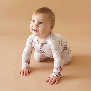 Bamboo Footie with 2-Way Zipper - Bernard (Bear) Posh Peanut Size: Newborn