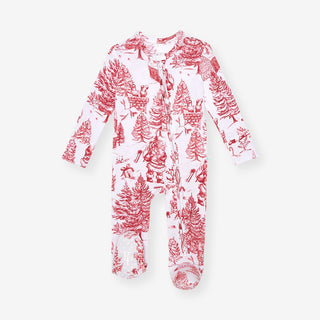 Bamboo Footie with 2-Way Zipper - Father Christmas
