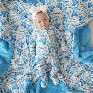 Bamboo Footie with 2-Way Zipper - Lior (Hanukkah) Posh Peanut Size: Newborn