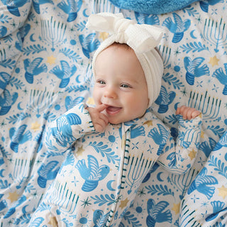Bamboo Footie with 2-Way Zipper - Lior (Hanukkah) Posh Peanut Size: Newborn