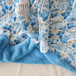 Bamboo Footie with 2-Way Zipper - Lior (Hanukkah) Posh Peanut Size: Newborn