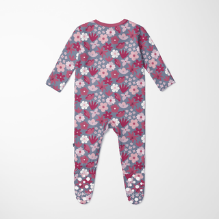 Bamboo Footie with 2-Way Zipper - Moonlight Picture Day Floral