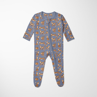 Bamboo Footie with 2-Way Zipper - Moonlight Tiger