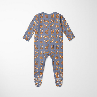 Bamboo Footie with 2-Way Zipper - Moonlight Tiger