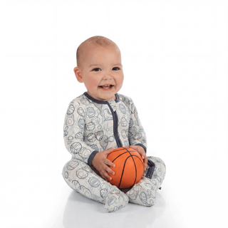 Bamboo Footie with 2-Way Zipper - Natural Sports Gear KicKee Pants Size: Newborn