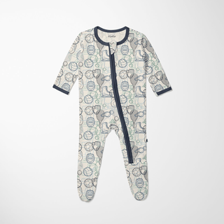 Bamboo Footie with 2-Way Zipper - Natural Sports Gear KicKee Pants Size: Newborn