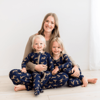 Bamboo Footie with 2-Way Zipper - Peacoat Elk KicKee Pants Size: 0-3 Months