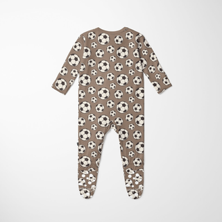 Bamboo Footie with 2-Way Zipper - Portabella Soccer KicKee Pants Size: Newborn