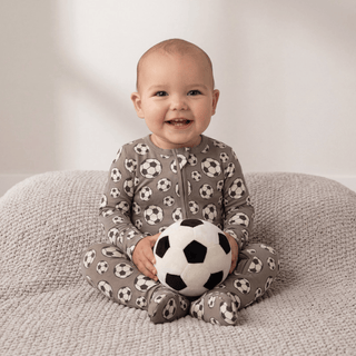 Bamboo Footie with 2-Way Zipper - Portabella Soccer KicKee Pants Size: Newborn