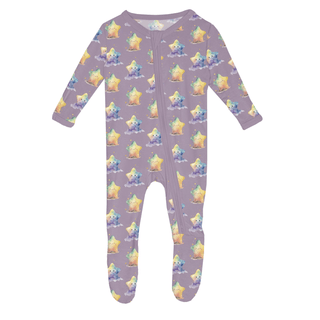 Bamboo Footie with 2-Way Zipper - Rainbow Stars KicKee Pants Size: 0-3 Months