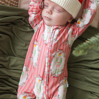 Bamboo Footie with 2-Way Zipper - Sable (Nutcracker) Posh Peanut Size: Newborn