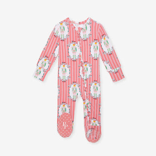 Bamboo Footie with 2-Way Zipper - Sable (Nutcracker) Posh Peanut Size: Newborn