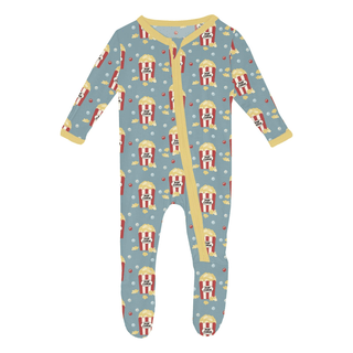 Bamboo Footie with 2-Way Zipper - Stormy Sea Movie Night KicKee Pants Size: Newborn