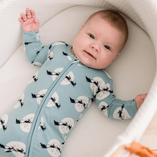 Bamboo Footie with 2-Way Zipper - Stormy Sea Santa's Sleigh KicKee Pants Size: 0-3 Months