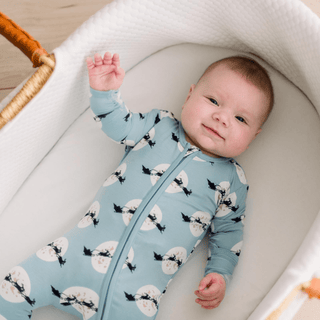 Bamboo Footie with 2-Way Zipper - Stormy Sea Santa's Sleigh KicKee Pants Size: 0-3 Months