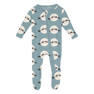 Bamboo Footie with 2-Way Zipper - Stormy Sea Santa's Sleigh KicKee Pants Size: 0-3 Months