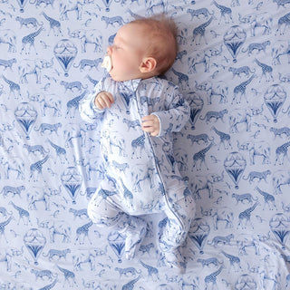 Bamboo Footie with 2-Way Zipper - Noah (Animals) Posh Peanut Size: Newborn