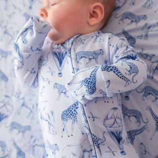 Bamboo Footie with 2-Way Zipper - Noah (Animals) Posh Peanut Size: Newborn