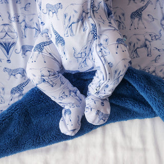Bamboo Footie with 2-Way Zipper - Noah (Animals) Posh Peanut Size: Newborn