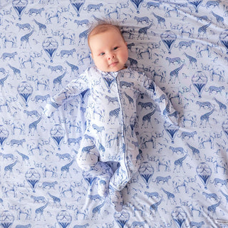 Bamboo Footie with 2-Way Zipper - Noah (Animals) Posh Peanut Size: Newborn