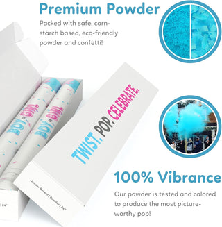 Gender Reveal Confetti & Powder Cannons Baby Riddle