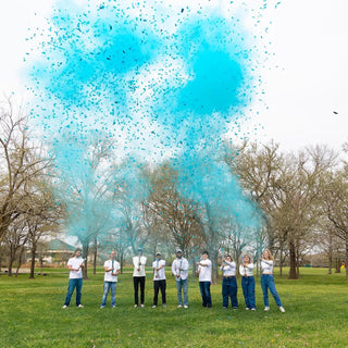 Gender Reveal Confetti & Powder Cannons Baby Riddle