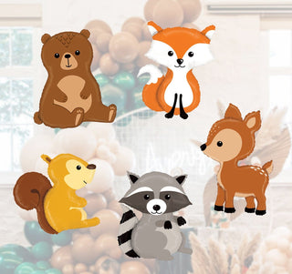 Woodland Critter Balloons Mylar Balloons Ellie's Party Supply