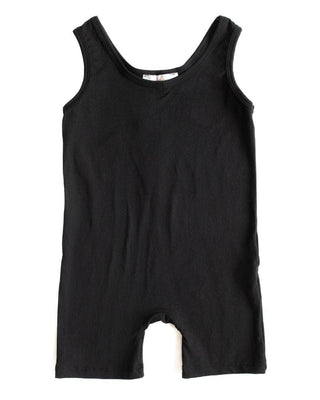 Gigi Bikeshort Romper - Black Rompers Bailey's Blossoms Size: 0-3months