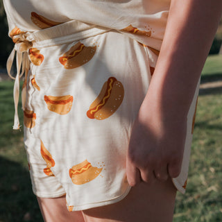 Girl's Bamboo Short Set | Hot Dogs forever french baby