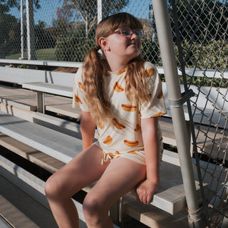 Girl's Bamboo Short Set | Hot Dogs forever french baby
