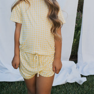 Girl's Bamboo Short Set - Citron Short Set forever french baby Size: 2/3 Years