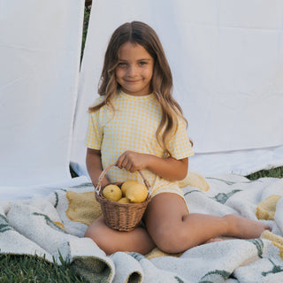 Girl's Bamboo Short Set - Citron Short Set forever french baby Size: 2/3 Years