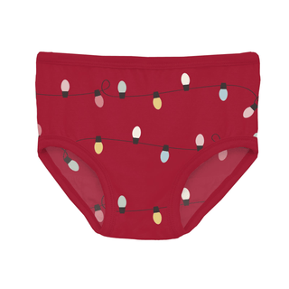 Bamboo Underwear - Crimson Holiday Lights KicKee Pants Size: 2T-3T
